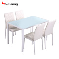 Free Sample Rotating Restaurant Foldable Italian Marble Mirrored Top Tempered Glass Epoxy Resin Dining Table